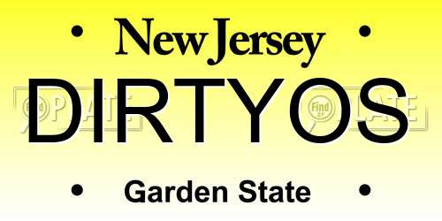 DIRTYOS New Jersey License Plate