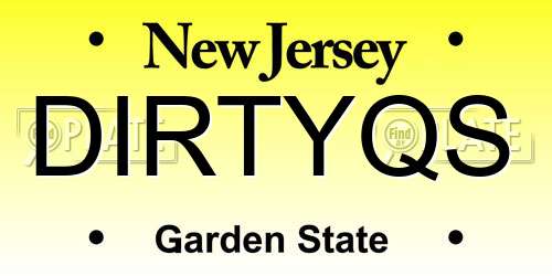 DIRTYQS New Jersey License Plate