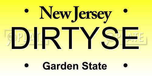 DIRTYSE New Jersey License Plate