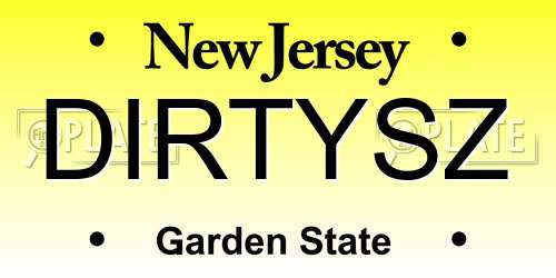 DIRTYSZ New Jersey License Plate