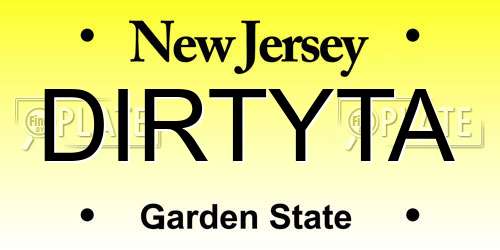 DIRTYTA New Jersey License Plate