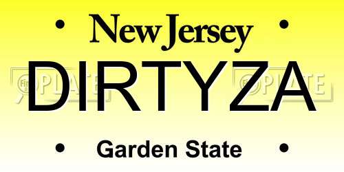 DIRTYZA New Jersey License Plate