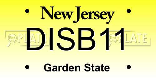 DISB11 New Jersey License Plate