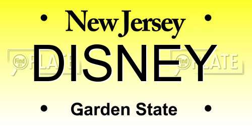 DISNEY New Jersey License Plate