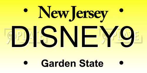 DISNEY9 New Jersey License Plate