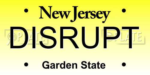DISRUPT New Jersey License Plate
