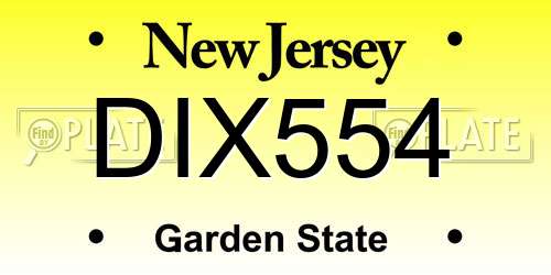 DIX554 New Jersey License Plate