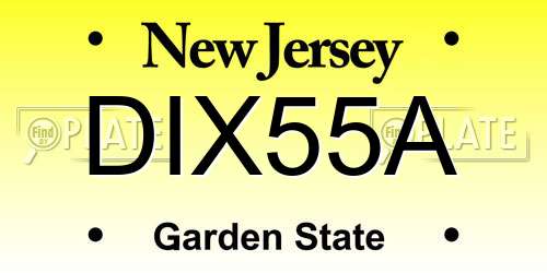 DIX55A New Jersey License Plate