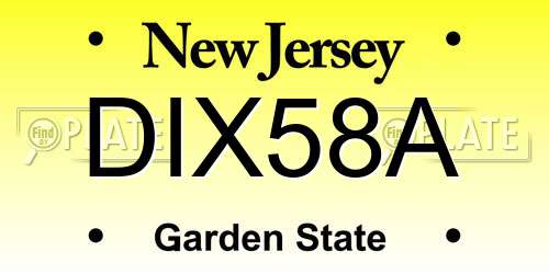 DIX58A New Jersey License Plate