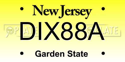 DIX88A New Jersey License Plate