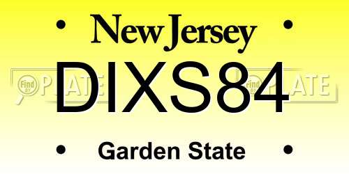 DIXS84 New Jersey License Plate