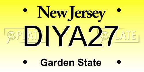 DIYA27 New Jersey License Plate