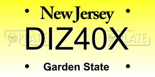 DIZ40X New Jersey License Plate
