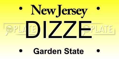 DIZZE New Jersey License Plate