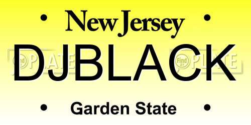 DJBLACK New Jersey License Plate