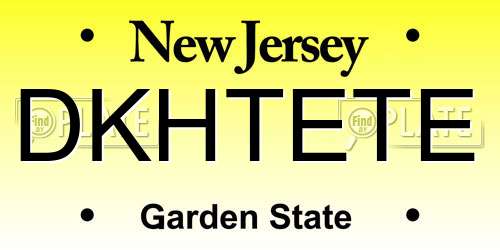 DKHTETE New Jersey License Plate