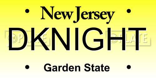 DKNIGHT New Jersey License Plate