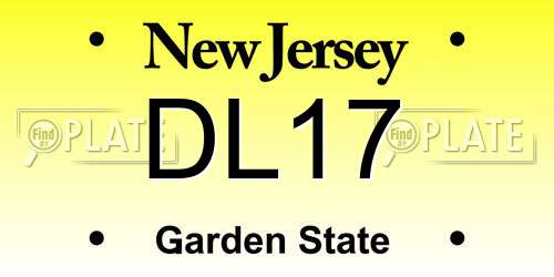 DL17 New Jersey License Plate