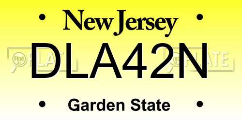 DLA42N New Jersey License Plate