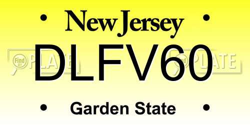 DLFV60 New Jersey License Plate