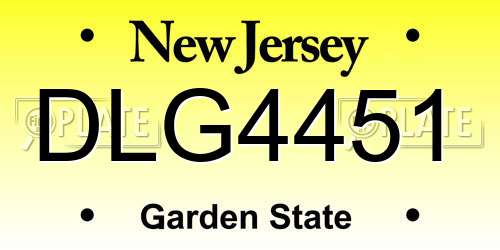DLG4451 New Jersey License Plate