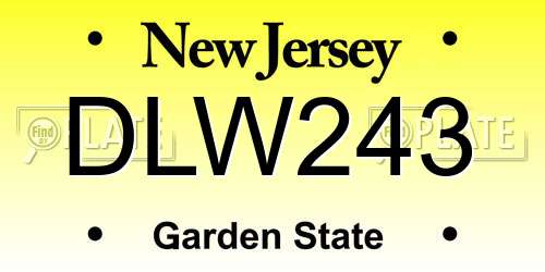 DLW243 New Jersey License Plate