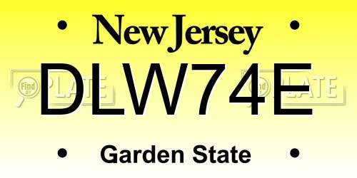 DLW74E New Jersey License Plate