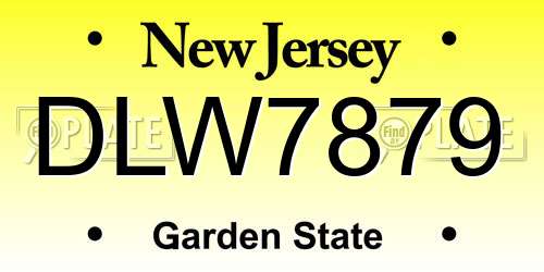 DLW7879 New Jersey License Plate