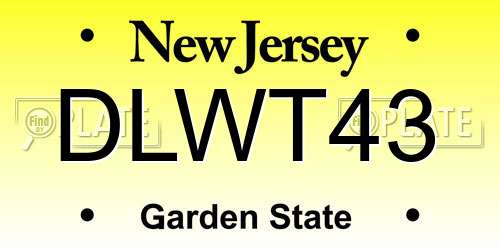 DLWT43 New Jersey License Plate
