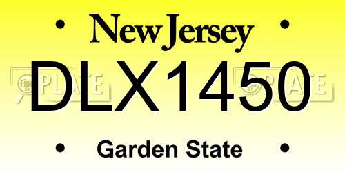 DLX1450 New Jersey License Plate