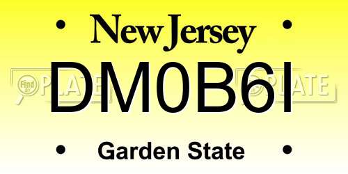 DM0B6I New Jersey License Plate