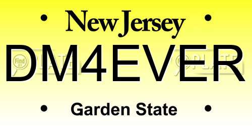 DM4EVER New Jersey License Plate