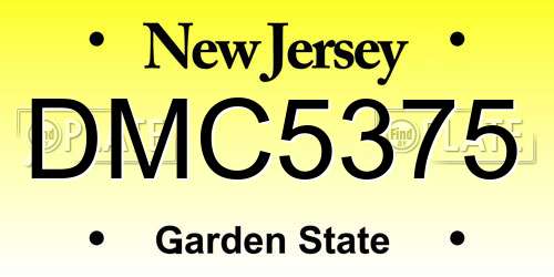 DMC5375 New Jersey License Plate