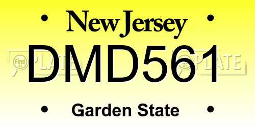 DMD561 New Jersey License Plate