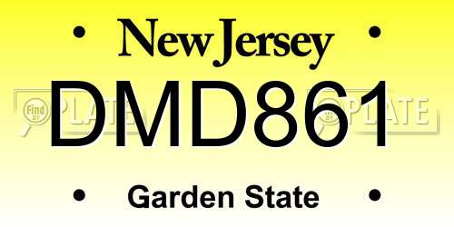 DMD861 New Jersey License Plate