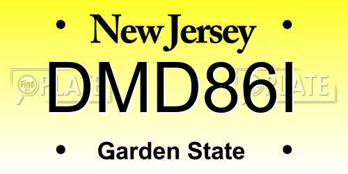 DMD86I New Jersey License Plate