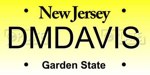 DMDAVIS New Jersey License Plate
