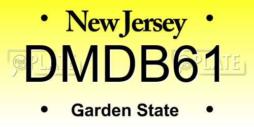 DMDB61 New Jersey License Plate