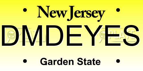 DMDEYES New Jersey License Plate