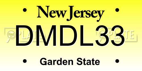 DMDL33 New Jersey License Plate