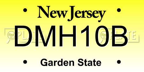 DMH10B New Jersey License Plate