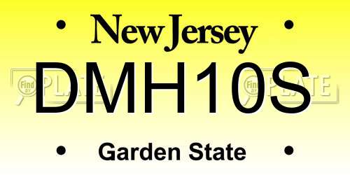 DMH10S New Jersey License Plate