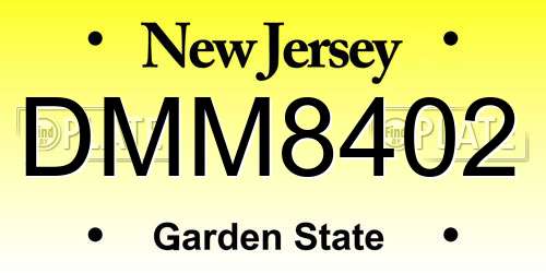 DMM8402 New Jersey License Plate