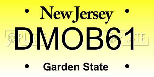 DMOB61 New Jersey License Plate