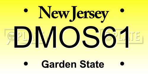 DMOS61 New Jersey License Plate