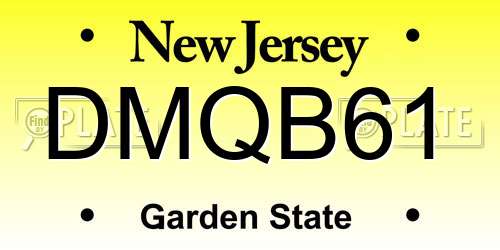 DMQB61 New Jersey License Plate
