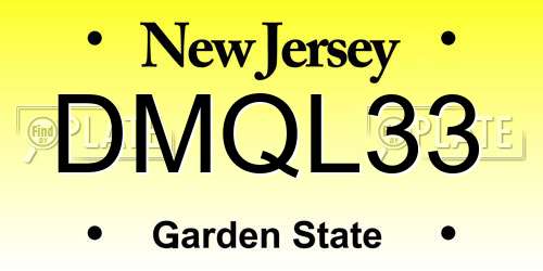DMQL33 New Jersey License Plate