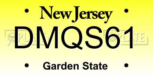 DMQS61 New Jersey License Plate