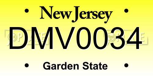 DMV0034 New Jersey License Plate