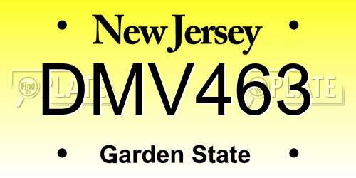 DMV463 New Jersey License Plate